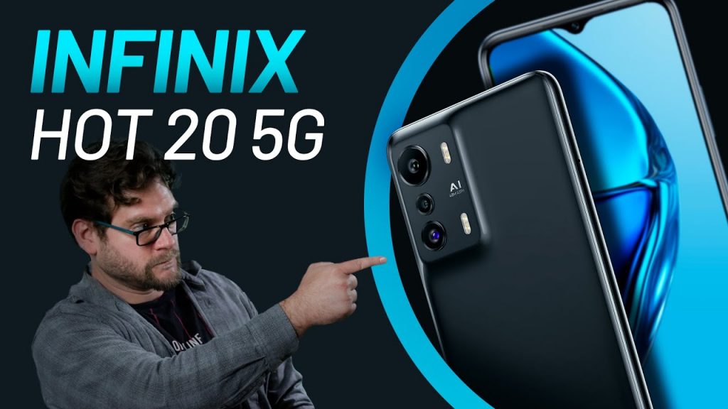 Smartphone INFINIX HOT 20 5G, 128GB, 4GB RAM, Câmera Dupla até 50MP, Bateria de 5000mAh, Tela 6,6” 120Hz, Dual Chip, Azul