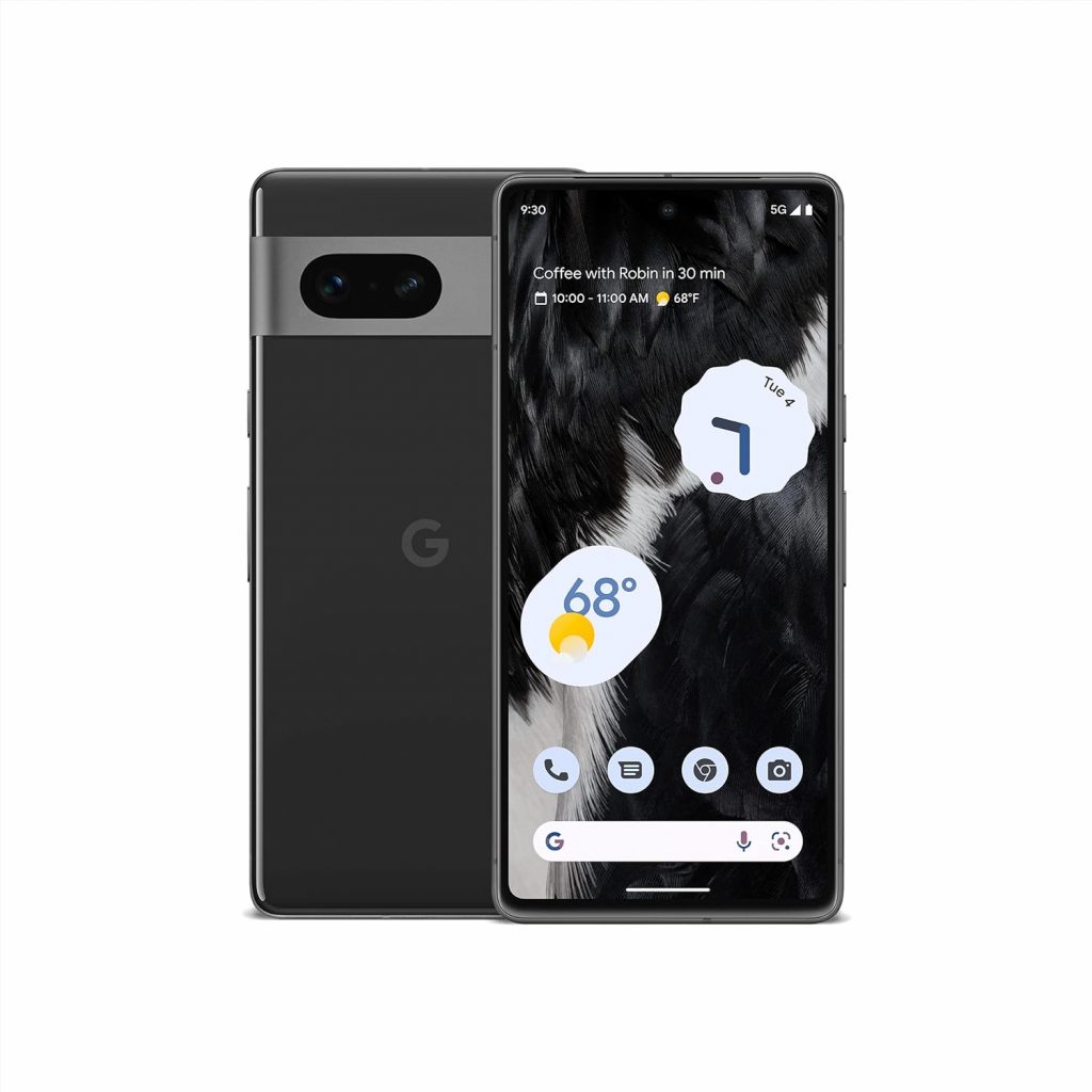 Google Celular Android Pixel 7-5G – Smartphone desbloqueado com lente grande angular e bateria de 24 horas – 128 GB – Obsidiana